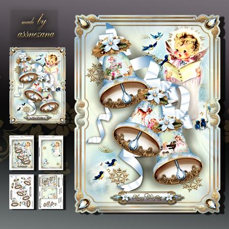 Winter Christmas Vintage Jingle Bells Card