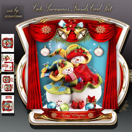 Cute Snowmans Friends Card Kit