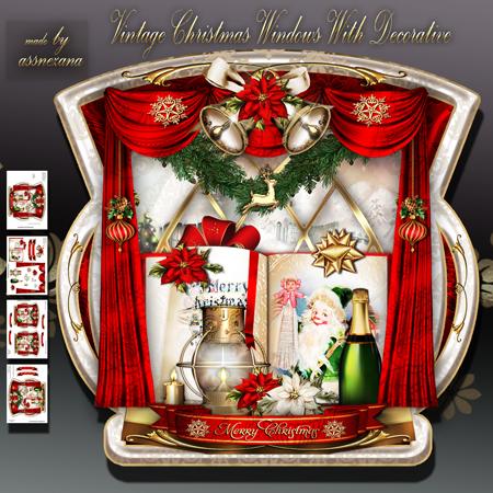 Vintage Christmas Windows with Decorative Card Kit
