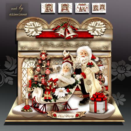 Christmas Street with Mr and Mrs Santa Claus Card Kit