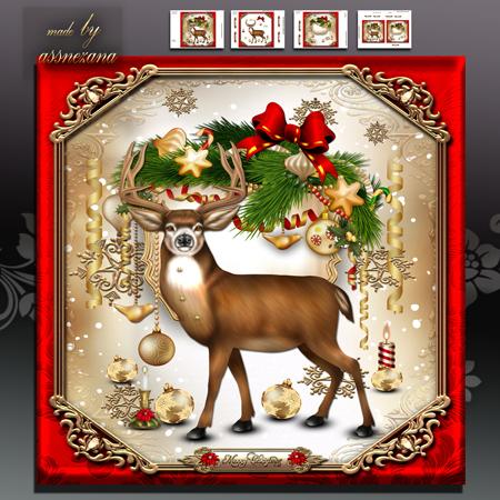 Christmas Deer in Winter Card Kit