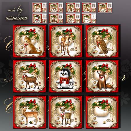 Christmas Cute Animals Bumper Card Front Kit
