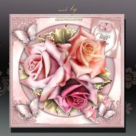 Vintage Soft Roses Card Kit