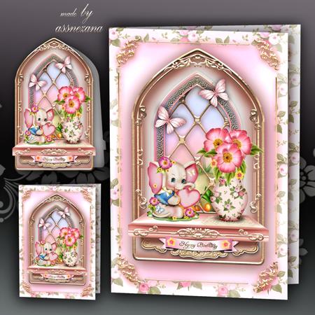Baby Pink Windows Card Kit