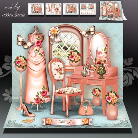 Peach Dressing Room Card Mini Kit