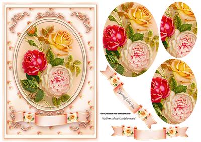 Pretty Roses Pyramids Card