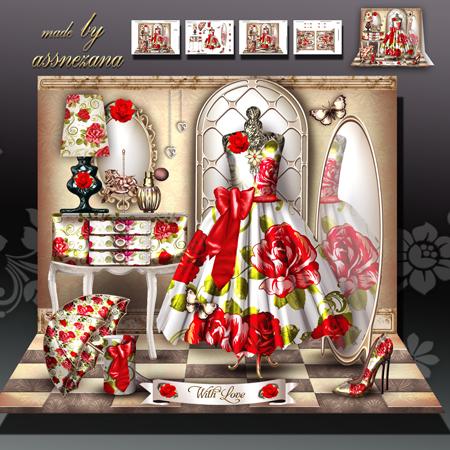 Dressing Roses Room Vintage Card Kit