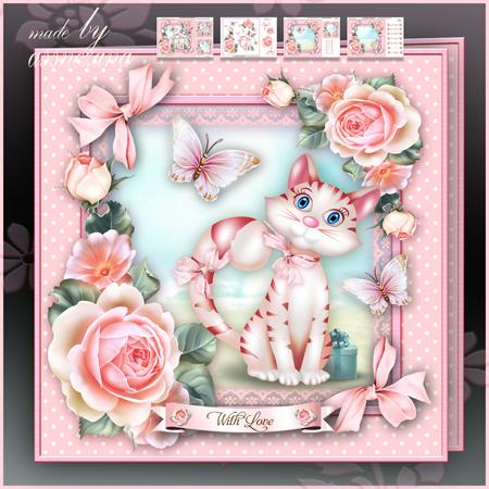 Pussy Cat in the Garden Card Mini Kit