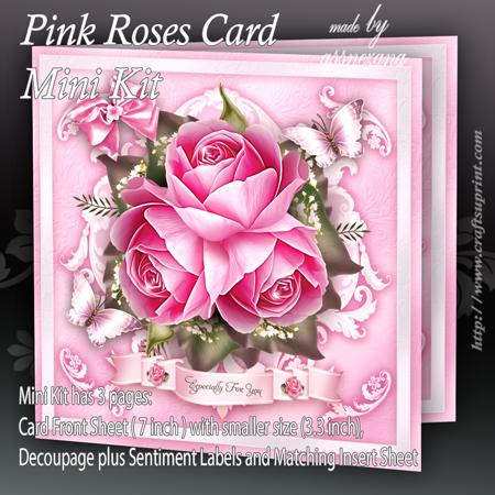 Pink Roses Card Mini Kit