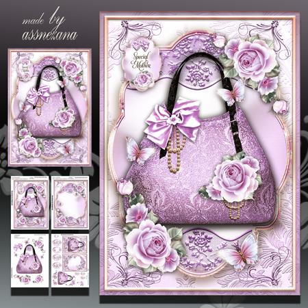 Violet Handbag for Mother Card Mini Kit