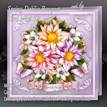 Spring Dahlia Bouquet Card Mini Kit