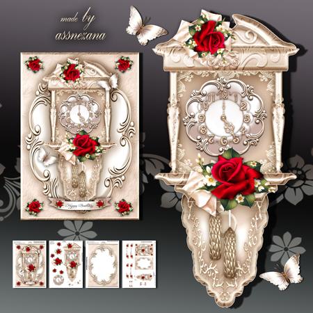 Wall Cream Hanging Clock or Card