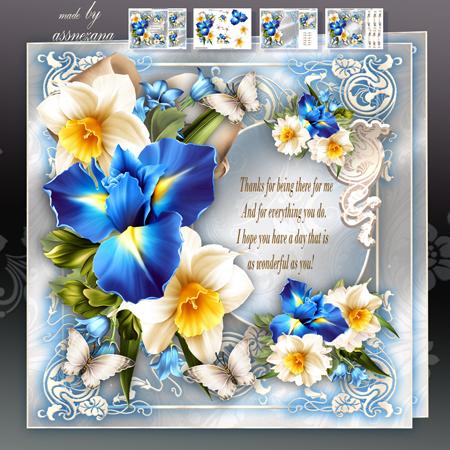 Vintage Blue Bouquet for All Occasion Mini Kit
