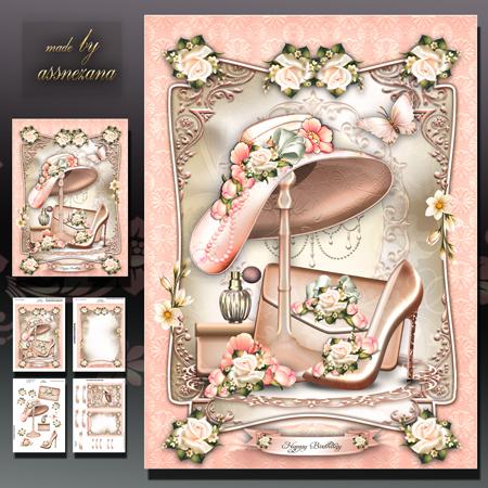 Silk Hat with Shoes and Purse Card Mini Kit