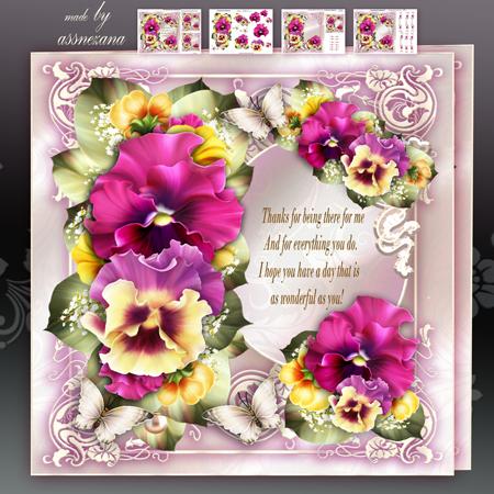 Vintage Pansy Bouquet for All Occasion Mini Kit