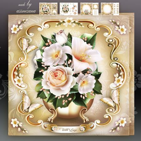 Summer Bouquet in Vase Card Mini Kit