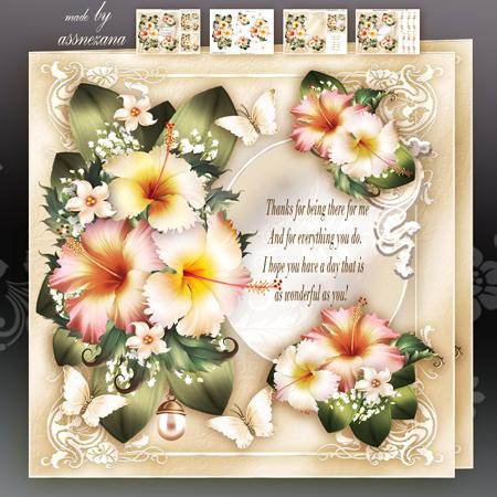Vintage Hibiscus Bouquet for All Occasion Mini Kit