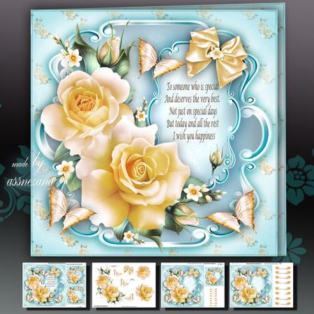 Yellow Roses Card Mini Kit