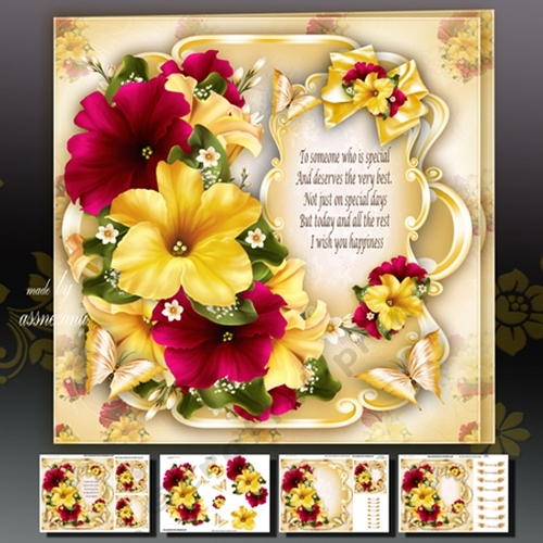 Bouquet of Petunias Card Mini Kit