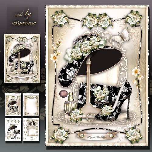 Hat with Shoes and Purse Card Mini Kit