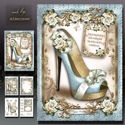 Soft Blue Shoes Card Mini Kit