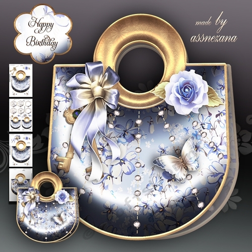 Blue Floral Handbag Mini Kit
