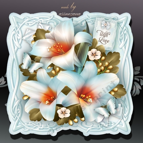 Blue Lilies Card Mini Kit