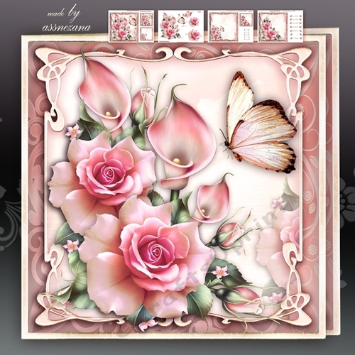 Soft Pink Bouquet Roses with Callas Mini Kit