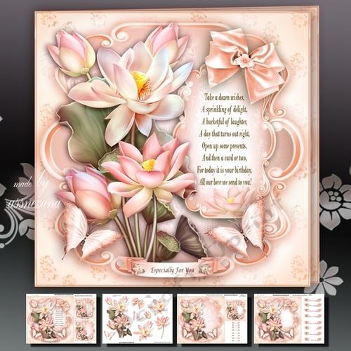 Lotus Flowers Card Mini Kit