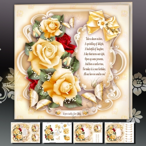 Yellow Roses Card Mini Kit