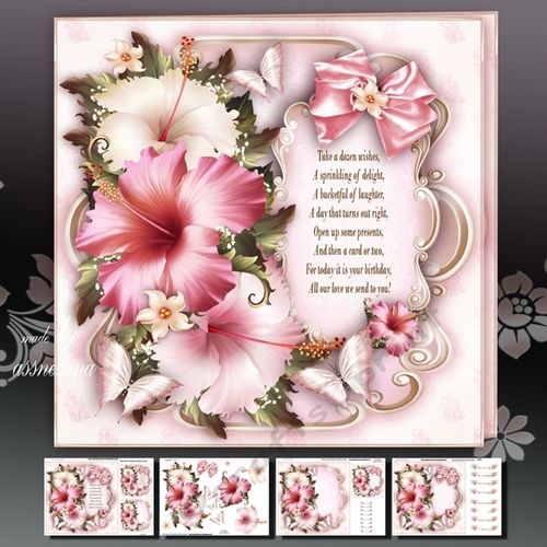 Hibiscus Bouquet Card Mini Kit