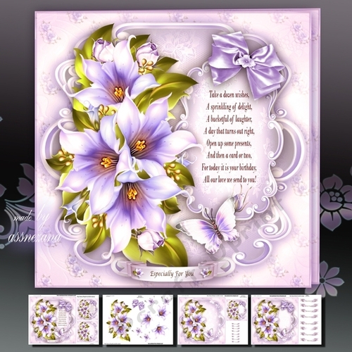Violet Flowers Bouquet Mini Kit