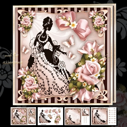 Lady with Roses Card Mini Kit