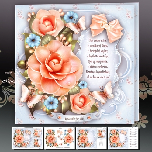 Camellia Bouquet Card Mini Kit