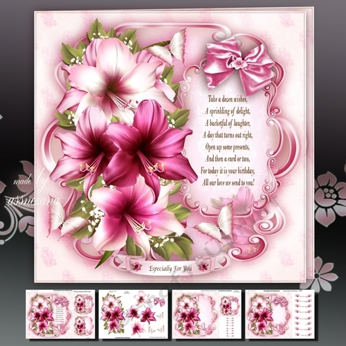 Vintage Pink White Flowers Mini Kit