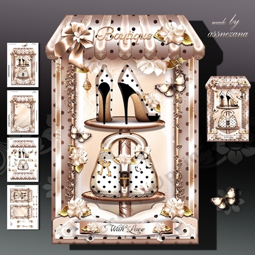 White Polka Dot Boutique Shaped Card Kit