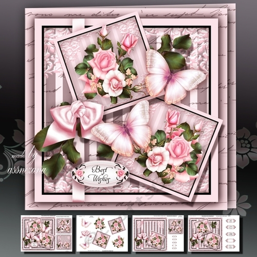 Soft Roses With Butterflies