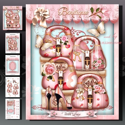Pink Ladies Handbags Boutique Card Mini Kit 