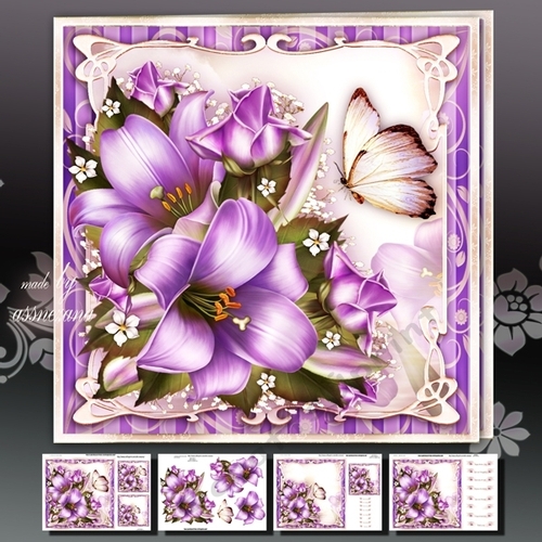 Purple Lilies with Roses Mini Kit