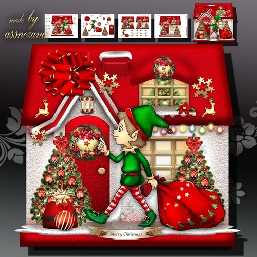 Christmas House With Cute Elf Mini Kit