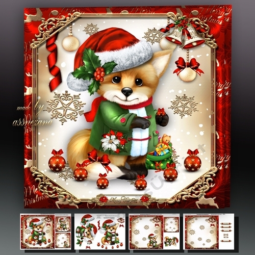 Festive Cute Christmas Fox With Decoration Mini Kit