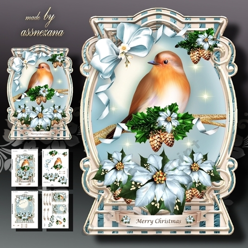 Winter Christmas Robin Bird Mini Kit