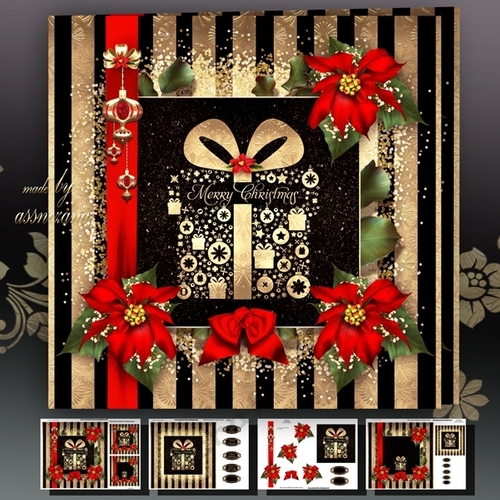Golden Black Christmas Gift Card Mini Kit