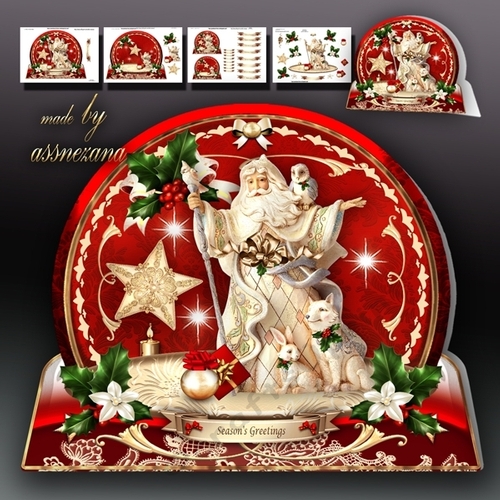 Festive Christmas Santa Claus with Animals Mini Kit