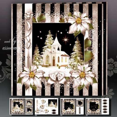 Christmas Winter Church Scene Mini Kit