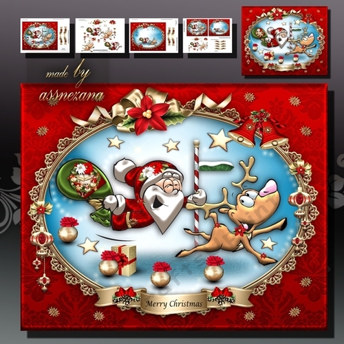 Christmas Happy Santa Claus with Reindeer for Kids Mini Kit