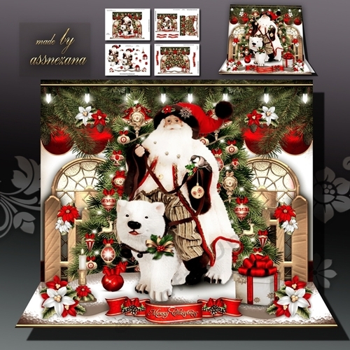 Santa Claus with Polar Bear Card