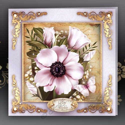 Vintage Bright Anemone for All Occasions Card Mini Kit