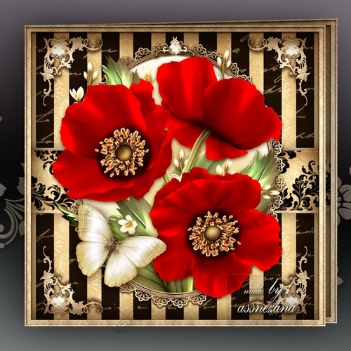 Love Red Poppies Card Mini Kit