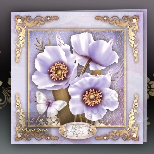 Lilac Poppies Card Mini Kit